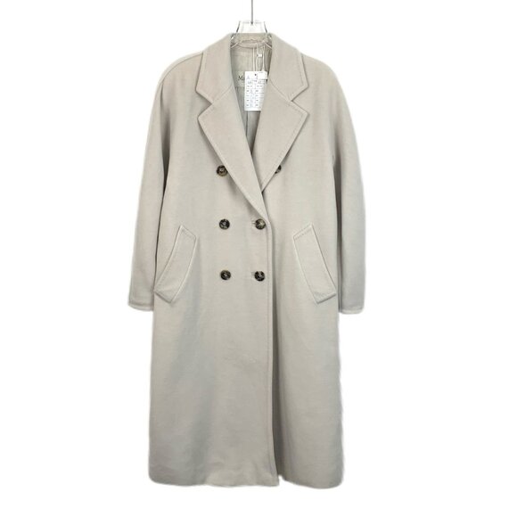 Max Mara Beige Double-Breasted Wool Blend Coat With Pockets - Picture 1 of 8